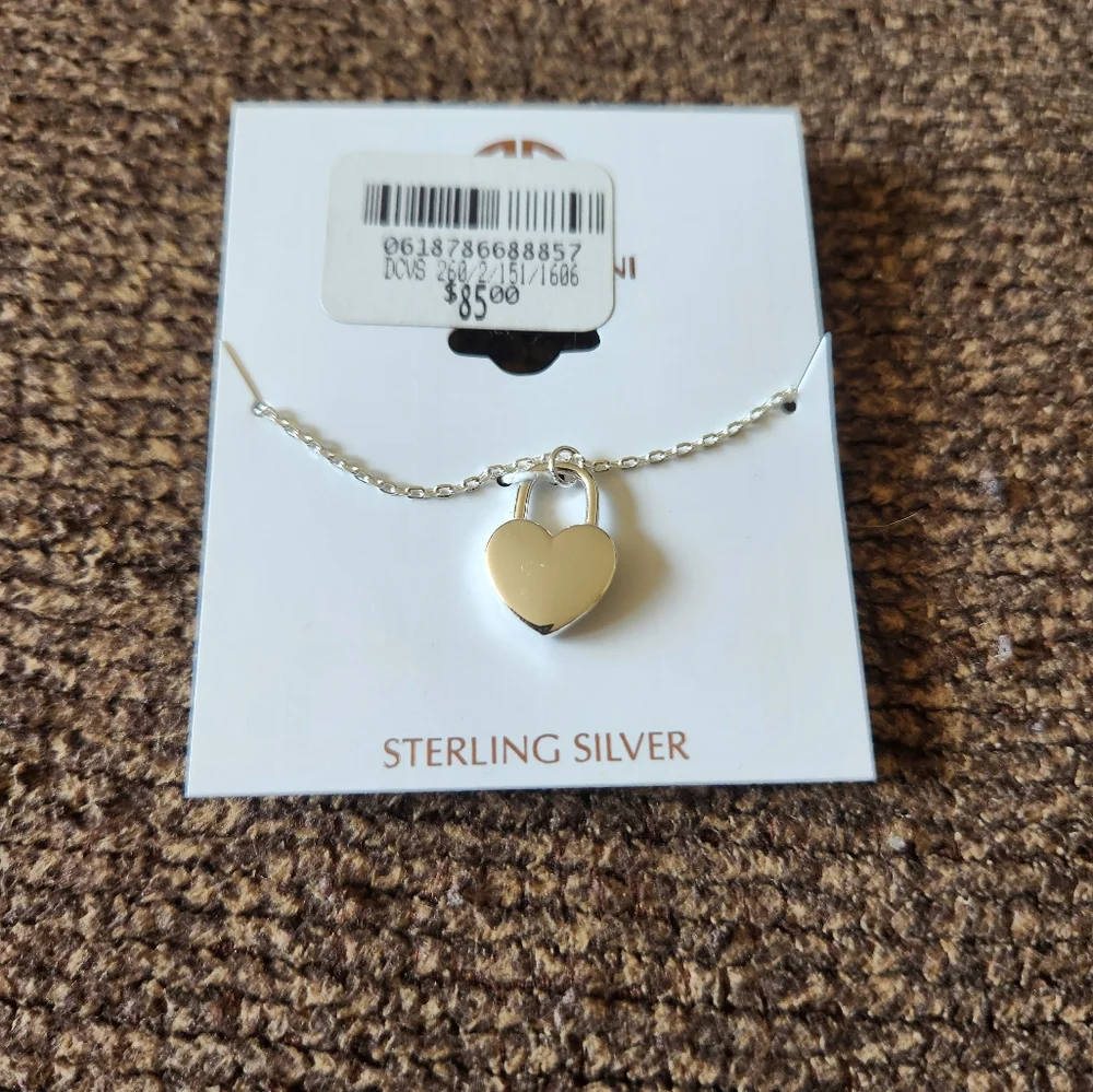 Giani Bernini Sterling Silver Heart Lock Necklace NWT